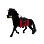 Velvet Figure Black Horse Red Saddle