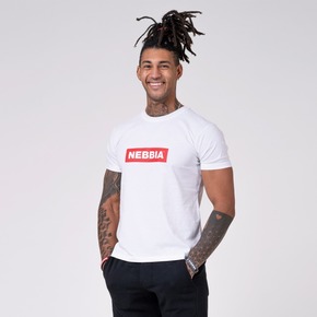 NEBBIA Men‘s Basic T-shirt White M