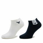 Set od 2 para muških čarapa Emporio Armani 306208 4R378 01736 Marine/Bianco