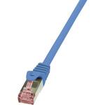 LogiLink CQ2016S RJ45 mrežni kabel, Patch kabel cat 6 S/FTP 25.00 cm plava boja vatrostalan, sa zaštitom za nosić 1 St.