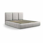 Svijetlo sivi tapecirani bračni krevet s prostorom za odlaganje s podnicom 140x200 cm Brody – Mazzini Beds