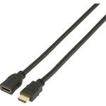 SpeaKa Professional HDMI produžetak HDMI A utikač, HDMI A utičnica 5.00 m crna SP-7870536 audio povratni kanal (arc), pozlaćeni kontakti HDMI kabel