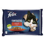Felix mačja hrana Fantastic vrečice s govedinom i piletinom u želeu, 12 (4 x 85 g)