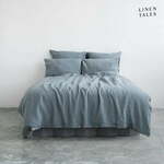 Svijetloplava lanena posteljina za bračni krevet 200x200 cm - Linen Tales