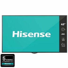 Hisense digital signage display 49BM66AE 49'' / 4K / 500 nits / 60 Hz / (24h / 7 days )