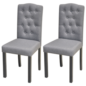 VidaXL Set od 2 tamno sive blagovaonske stolice u Chesterfield stilu