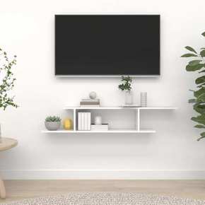 VidaXL Zidna TV polica visoki sjaj bijela 125 x 18 x 23 cm od iverice