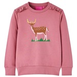 vidaXL Dječja topla majica s uzorkom jelena boja maline 92