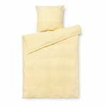Žuto-bijela posteljina za krevet za jednu osobu-za produženi krevet od krepa 140x220 cm Bæk&amp;Bølge – JUNA