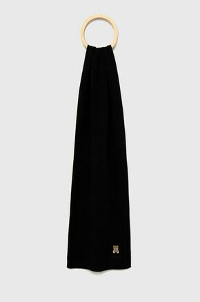 Moschino - Šal - crna. Šal iz kolekcije Moschino. Model izrađen od glatke pletenine.