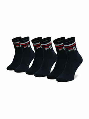 Set od 3 para unisex visokih čarapa Fila Calza Quarter F9398 Navy 321