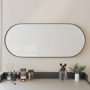 Zidno ogledalo crno 25x60 cm ovalno
