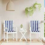 vidaXL Jastuci za stolicu 2 kom plavo-bijeli prugasti od tkanine