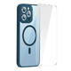 Baseus Frame Transparent Magnetic Case and Tempered Glass set za iPhone 14 Pro Max (plavi)