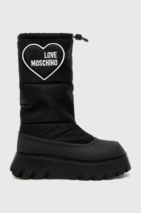 Čizme za snijeg Love Moschino boja: crna - crna. Čizme za snijeg iz kolekcije Love Moschino. Model izrađen od kombinacije tekstilnog i sintetičkog materijala.