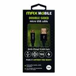 MAXMOBILE DATA KABEL MICRO USB DOUBLE SIDED FLAT crni 1m