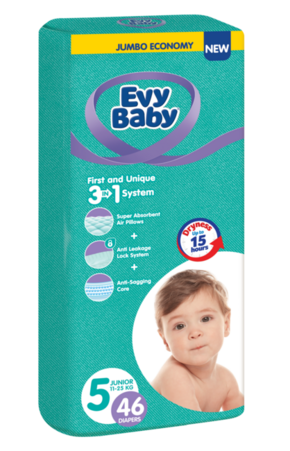 Evy Baby Jednokratne pelene 3 u 1 sistem Jumbo
