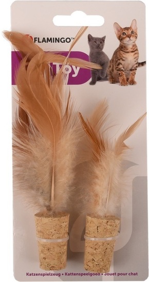 Flamingo pluta s perjem - igračka za mačke 1 kom
