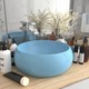 Luksuzni okrugli umivaonik mat svjetloplavi 40x15 cm keramički