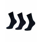 Set od 3 pari ženskih visokih čarapa Tommy Hilfiger 701220262 Navy 001
