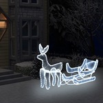 vidaXL Božićna rasvjeta sob i sanjke s mrežom i 216 LED žarulja