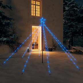 VidaXL Božićno drvce sa svjetlima 400 LED žarulja plavo 2