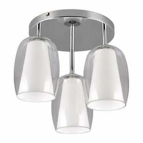Stropna svjetiljka u srebrnoj boji sa staklenim sjenilom ø 14 cm Barret – Trio Select