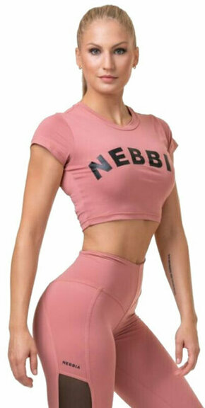 Nebbia Short Sleeve Sporty Crop Top Old Rose S