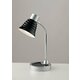 FANEUROPE LDT055LEO-NERO | Leonardo-FE Faneurope stolna svjetiljka Luce Ambiente Design 39cm s prekidačem fleksibilna 1x E14 nikel, crno, bijelo