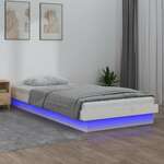 LED okvir za krevet bijeli 75x190 cm 2FT6 jednokrevetni drveni