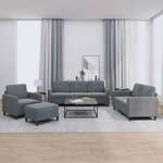 vidaXL 4-dijelni set sofa tamnosivi baršunasti