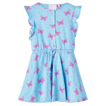 vidaXL Dječja haljina bez rukava s gumbima i uzorkom leptira plava 92