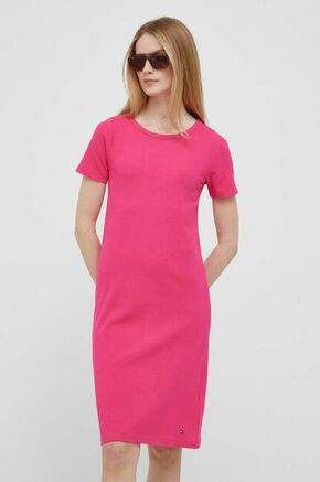 Haljina Tommy Hilfiger boja: ružičasta