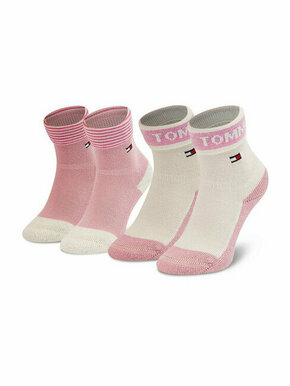 Set od 2 para dječjih visokih čarapa Tommy Hilfiger 701210508 Pink Combo 002