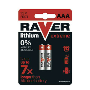 RAVER 2x AAA litijska baterija