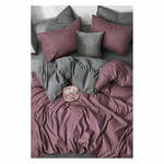Ljubičasto-siva pamučna posteljina za krevet za jednu osobu/s produženom plahtom 160x220 cm - Mila Home