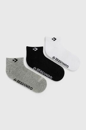 Čarape Converse boja: siva - siva. Niske čarape iz kolekcije Converse. Model izrađen od elastičnog