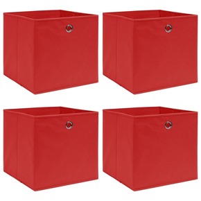 VidaXL Kutije za pohranu 4 kom crvene 32 x 32 x 32 cm od tkanine
