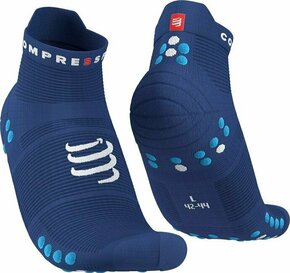 Visoke unisex čarape Compressport Pro Racing Socks V4.0 Run Low XU00047B_533 Sodalite/Fluo Blue