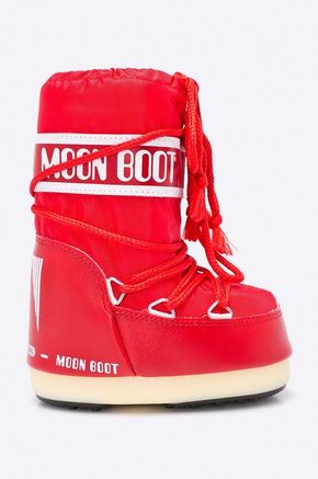 Moon Boot - Dječje čizme za snijeg Nylon Rosso - crvena. Dječja obuća za zimu iz kolekcije Moon Boot. S podstavom model izrađen od kombiniranog tekstilnog i sintetičkog materijala.
