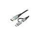 Vention USB 2.0 A Male to 2-in-1 Micro-B USB-C Male Cable 1M, Gray VEN-CQEHF