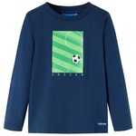 vidaXL Dječja majica dugih rukava s uzorkom nogometnog terena modra 92