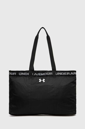 Torba Under Armour boja: crna - crna. Velika shopper torbica iz kolekcije Under Armour. na kopčanje model izrađen od tekstilnog materijala.