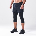 SQUATWOLF All-Action Shorts + Compression Tights Black XXL