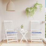vidaXL Jastuci za vrtne stolice 2 kom plavo-bijeli 50x50x3 cm tkanina