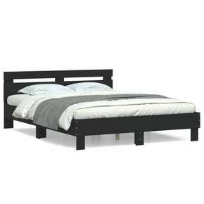 VidaXL Okvir za krevet s uzglavljem crni 150x200 cm konstruirano drvo