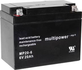 Multipower MP20-6 A9621 olovni akumulator 6 V 20 Ah olovno-koprenasti (Š x V x D) 157 x 125 x 83 mm M5 vijčani priključak bez održavanja