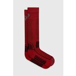 Čarape s dodatkom vune Peak Performance boja: crvena - crvena. Visoke sokne iz kolekcije Peak Performance. Model izrađen od elastičnog materijala s uzorkom.