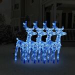 vidaXL Božićni sobovi 4 kom plavi 160 LED žarulja akrilni