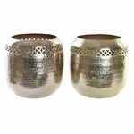 Vase DKD Home Decor Copper 24 x 24 x 22 cm Golden Aluminium Arab Die-cutting (2 Units)